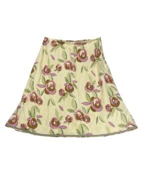 J Jill Floral A Line Skirt Womens Size 10 Knee Length Boho Chic Preppy Feminine